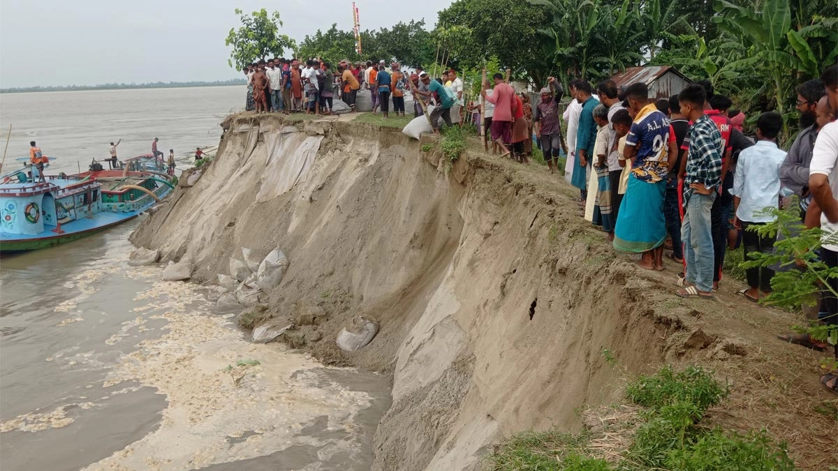 ধুনটে বাঁধের ৬৫ মিটার যমুনায় বিলীন